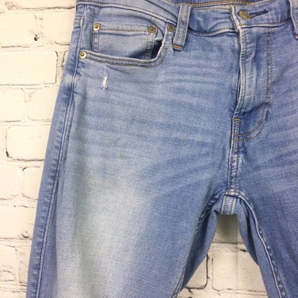 Hollister Men's Light Wash Distressed Stacked Skinny Advanced Stretch Blue 31 - Picture 15 of 16